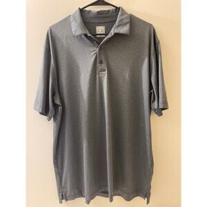 Callaway Mens Size Large Golf Shirt Short Sleeve Polo‎ Pinstripe Grey Active